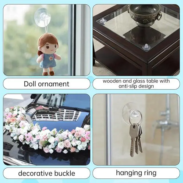 Alt view image 6 of 7 - 20Pcs 19mm Glass Table Suction Cups, Transparent Anti-Collision Suction Cups Without Hooks for Bathroom Wall Door Window