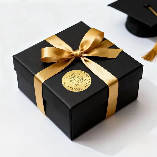 Alt view image 5 of 7 - Anwyll 2In Graduation Stickers 2026 - Gold Foil Embossed Grad Class of 2026 Stickers 100Pcs Graduation Envelope Seal Sticker Self-Adhesive Congrats Grad Hat Cap Sticker for Certificate Party Favors