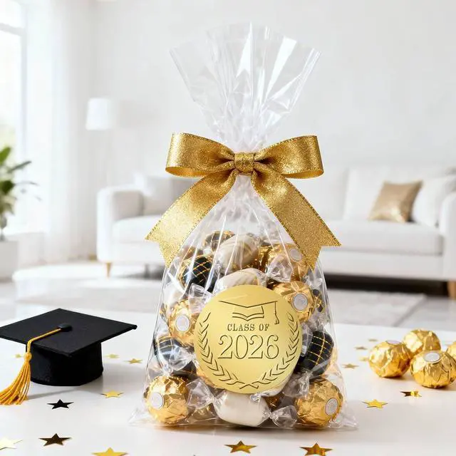 Alt view image 6 of 7 - Anwyll 2In Graduation Stickers 2026 - Gold Foil Embossed Grad Class of 2026 Stickers 100Pcs Graduation Envelope Seal Sticker Self-Adhesive Congrats Grad Hat Cap Sticker for Certificate Party Favors