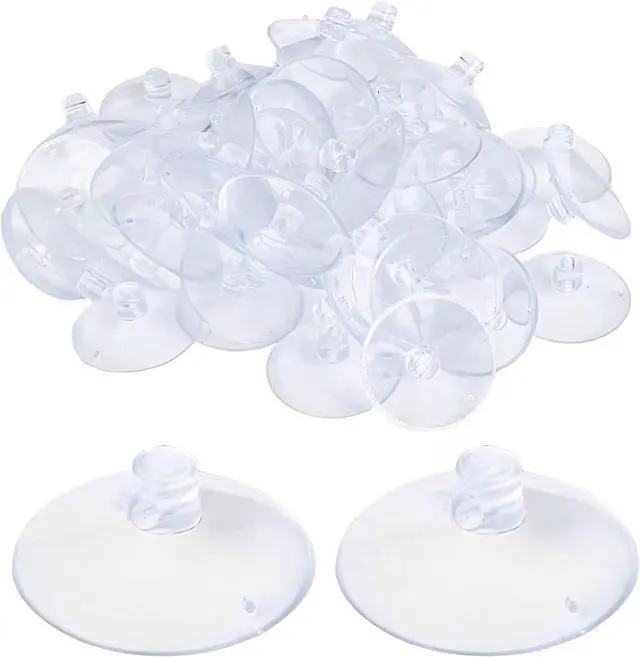 Main image of AccEncyc Suction Cup with Hole 1.2'' Glass Suction Pads Clear PVC Sucker Pads Small Suction Holder for Bathroom Wall Door Glass Window Car Shade (50pcs)