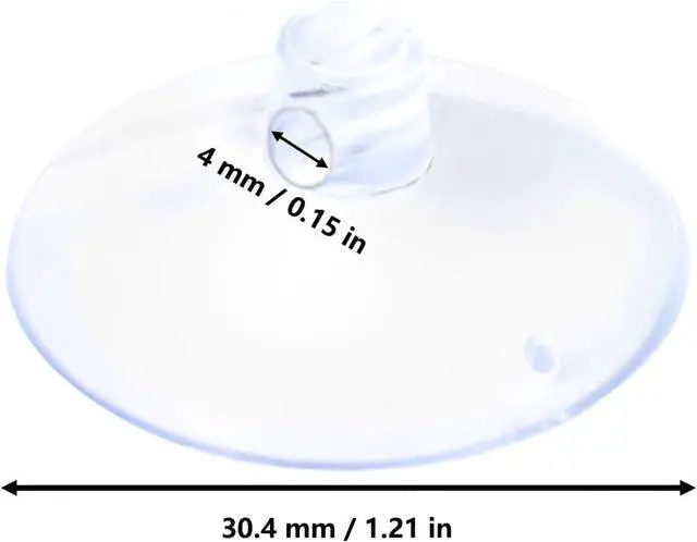 Alt view image 2 of 6 - AccEncyc Suction Cup with Hole 1.2'' Glass Suction Pads Clear PVC Sucker Pads Small Suction Holder for Bathroom Wall Door Glass Window Car Shade (50pcs)