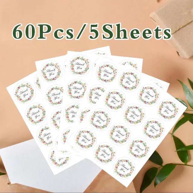 Alt view image 3 of 7 - 60 Thank You Labels, 2 Inch Thank You Stickers, Envelope Seals for Small Business