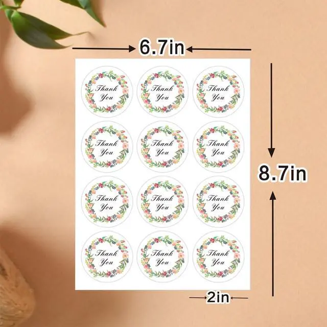 Alt view image 2 of 7 - 60 Thank You Labels, 2 Inch Thank You Stickers, Envelope Seals for Small Business