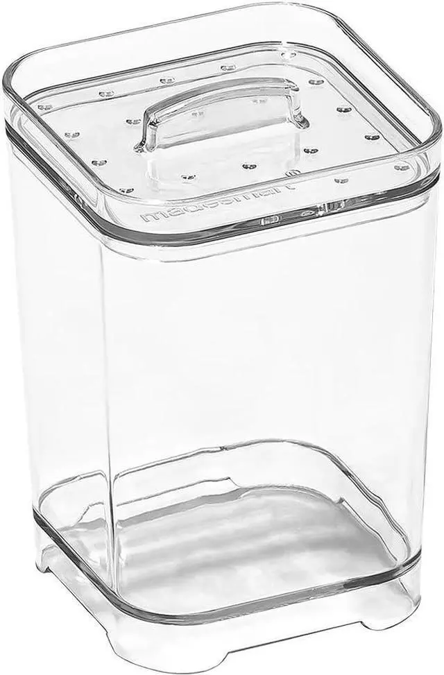 Alt view image 2 of 7 - madesmart Cotton Swab Container, Clear | lidded canister, see through design, easy access lid, makeup rounds, vanity essentials, bathroom counter, woman owned