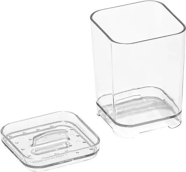 Alt view image 3 of 7 - madesmart Cotton Swab Container, Clear | lidded canister, see through design, easy access lid, makeup rounds, vanity essentials, bathroom counter, woman owned