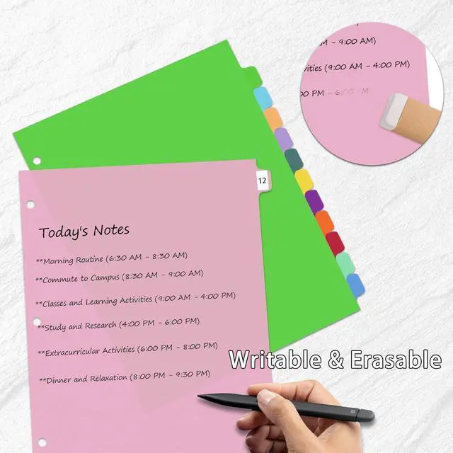 Alt view image 4 of 7 - Binder Dividers with Tabs,Monthly Dividers for 3 Ring Binder,12 TABS,Customizable Table of Contents,Multicolor,1 Sets