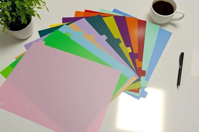 Alt view image 5 of 7 - Binder Dividers with Tabs,Monthly Dividers for 3 Ring Binder,12 TABS,Customizable Table of Contents,Multicolor,1 Sets
