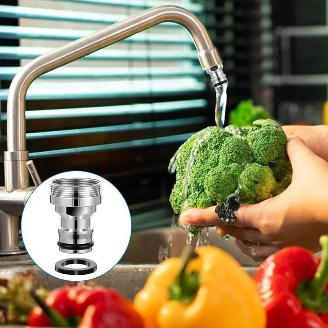 Alt view image 6 of 7 - 2 Pack Dishwasher Faucet Adapter Dishwasher Snap Adapter Connection Portable Washer Faucet Snap Adapter Connection Accessories Portable Dishwasher Washing Machine to Sink