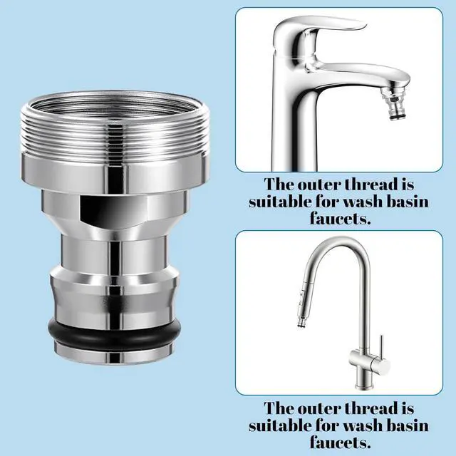 Alt view image 5 of 7 - 2 Pack Dishwasher Faucet Adapter Dishwasher Snap Adapter Connection Portable Washer Faucet Snap Adapter Connection Accessories Portable Dishwasher Washing Machine to Sink