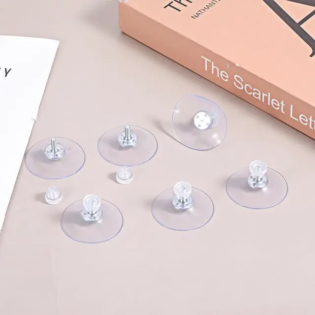 Alt view image 2 of 7 - 6 Pack Screw Suction Cups, 41mm Clear PVC Suction Cups with Screws Nut Strong Adhesive Sucker Pads Glass Suctions Pads Heavy Duty Suctions Holder for Bathroom Wall Window Car Shade License Plates