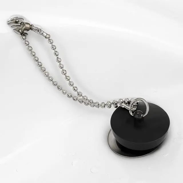 Alt view image 2 of 4 - Gadgetime USA Bathtub Stopper Bead Chain Replacement - 11.9 inches - Stainless Steel Tub Stopper Chain Connector - for Easy Pull Sink & Tub Water Stopper with Chrome Finish,