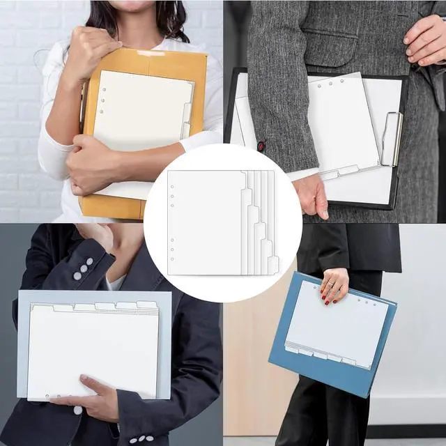 Alt view image 7 of 7 - 6 Pcs A5 Binder Dividers, 6 Holes Clear Binder Divider Index with Tabs Insertable Plastic Index Divider Sheets 6 Rings Planner Divider Index Page for Binder Notebook Journal Diary Memo Notepad