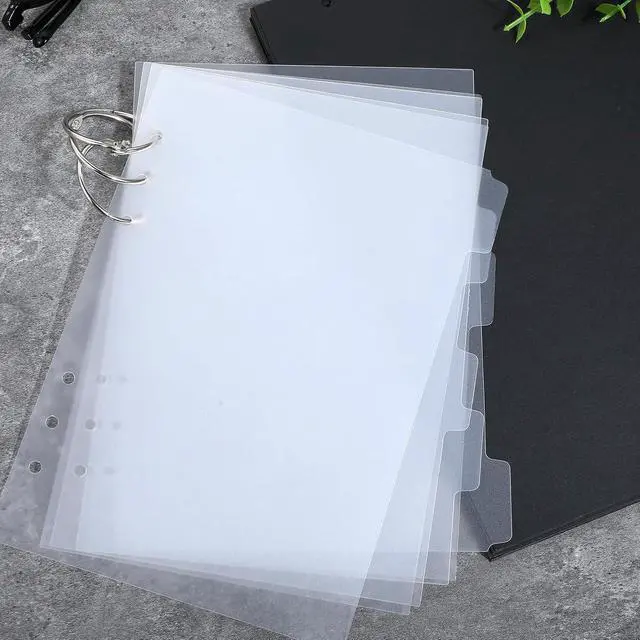 Alt view image 4 of 7 - 6 Pcs A5 Binder Dividers, 6 Holes Clear Binder Divider Index with Tabs Insertable Plastic Index Divider Sheets 6 Rings Planner Divider Index Page for Binder Notebook Journal Diary Memo Notepad
