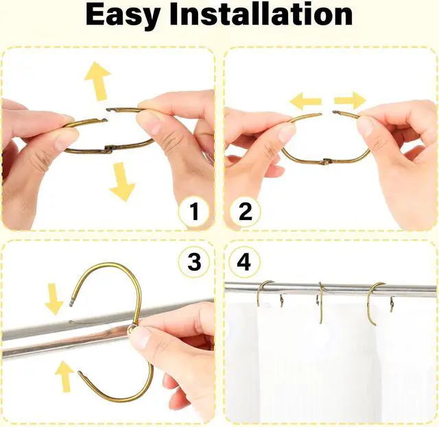 Alt view image 3 of 7 - 20Pcs Shower Curtain Hooks,Metal Oval Shower Curtain Hooks Roman Rings | Rustproof Decorative Shower Curtain Rings for Bathroom, Bathtub, Window, Balcony (20, Oval-Bronze)