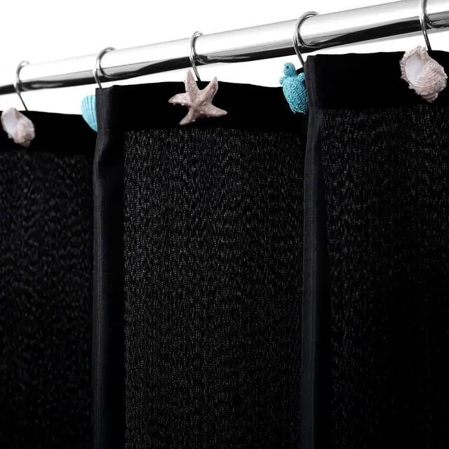 Alt view image 6 of 7 - Seashell Sea Turtle Starfish Conch Decorative Shower Curtain Hooks, 12Pcs | Nautical Ocean Beach Coastal Decorative Stainless Steel Hanger for Tropical Bathroom Beach House Kids & Guest Room Decor