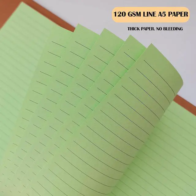 Alt view image 4 of 5 - A5 Colorful Lined Filler Paper, 6-Hole Punched | 120GSM Loose-Leaf Paper and Planner Inserts for Notebooks, Journals, and Study Notes,50 Sheets/100 Pages