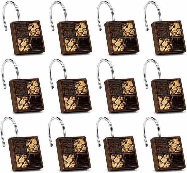 Alt view image 3 of 7 - Zahari Home Zambia Animal 12 Shower Curtain Hooks Resin Material Unique Design Custom Shower Hooks Western Country Shower 12 Hooks