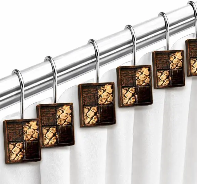 Alt view image 4 of 7 - Zahari Home Zambia Animal 12 Shower Curtain Hooks Resin Material Unique Design Custom Shower Hooks Western Country Shower 12 Hooks