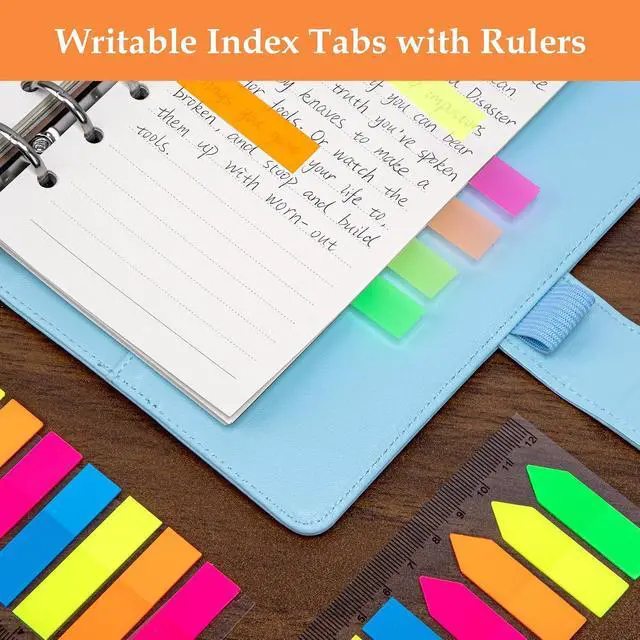 Alt view image 5 of 7 - Antner A6 Refill Paper Planner Inserts for A6 6 Ring Notebook Binder, 135 Sheets Lined Filler Paper, 3 Binder Pockets & 10 Dividers & 160PCS Neon Sticky Tabs for Refillable Personal Planners Journals