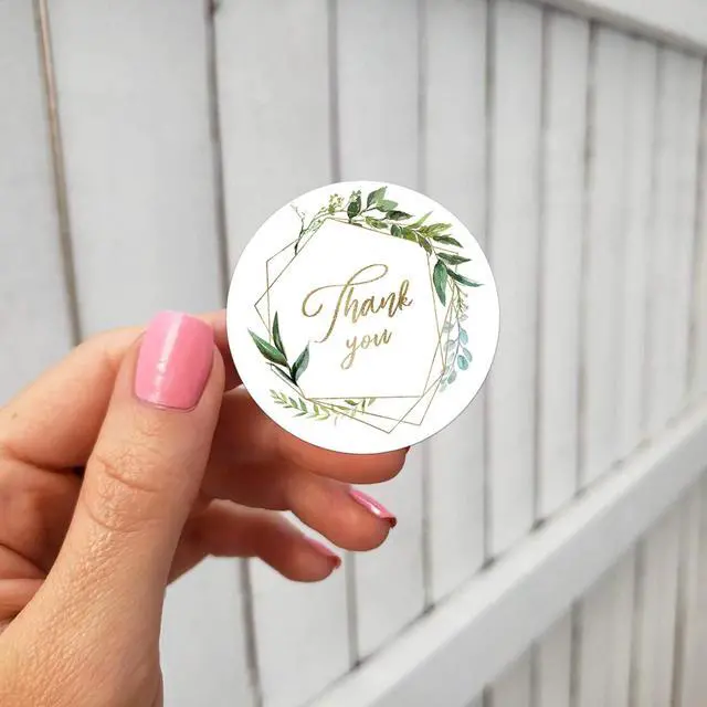 Alt view image 3 of 5 - Greenery Frames Thank You Stickers, 2 Inch Thank You Stickers, 50 Thank You Labels Perfect for Small Business Owners, Wedding, Birthday Party Favors, Thanks Envelope, Gift Box.