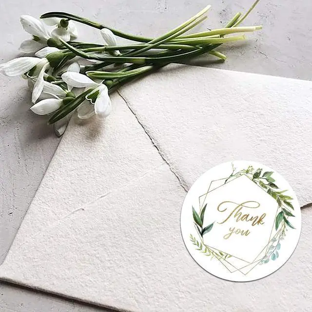 Alt view image 5 of 5 - Greenery Frames Thank You Stickers, 2 Inch Thank You Stickers, 50 Thank You Labels Perfect for Small Business Owners, Wedding, Birthday Party Favors, Thanks Envelope, Gift Box.