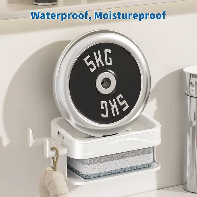 Alt view image 7 of 7 - Suction Cup Soap Holder for Shower Wall, No Drilling Bar Soap Dish | No Drilling Self Adhesive, For Kitchen and Bathroom, Durable ABS Material, Easy Installation