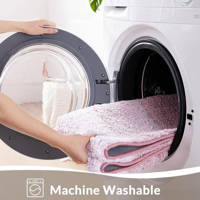 Alt view image 6 of 7 - Exclusivo Mezcla Soft Absorbent Bathroom Rugs, Non-Slip Bath Mat, 17x24 | Machine Washable Quick-Drying Bath Rug, Thick Fluffy Microfiber for Floor, Shower and Tub, Home Decor Accessories, Pink