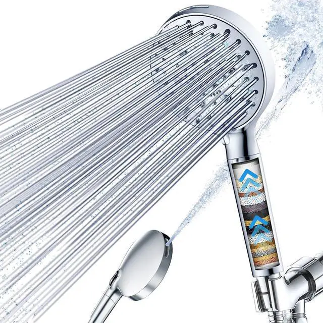 Main image of Shower Head, High Pressure Filtered Shower Head with Handheld, Silver | 7 Modes Water Softer Rain Fall