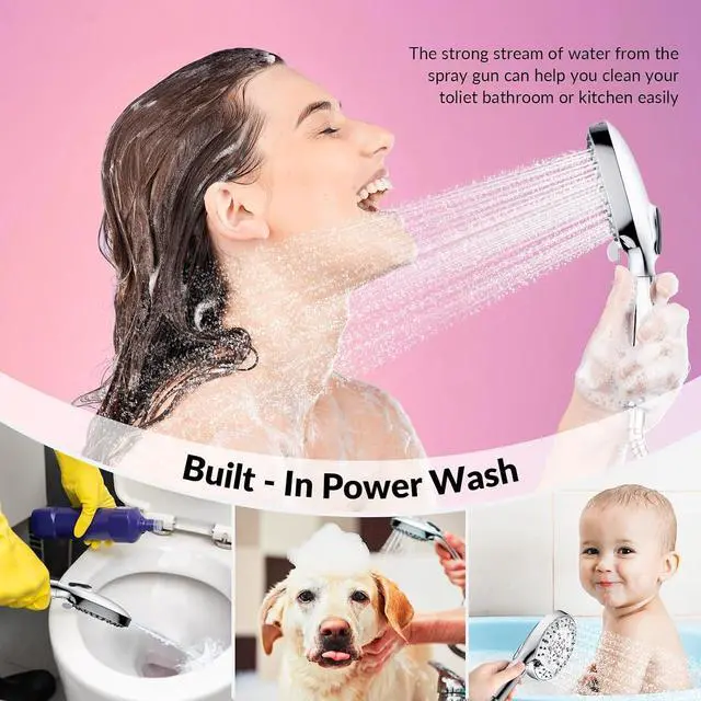 Alt view image 4 of 7 - Shower Head, High Pressure Filtered Shower Head with Handheld, Silver | 7 Modes Water Softer Rain Fall