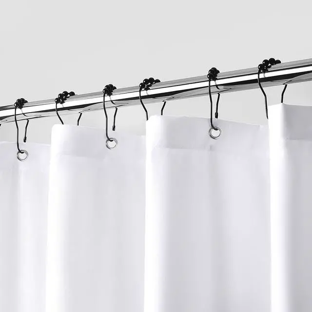 Main image of downluxe Waterproof Fabric Shower Curtain Liner, Soft Cloth Shower Liner with 3 Magnets, Machine Washable & Hotel Quality Bathroom Curtain, 72" W x 72" L, White