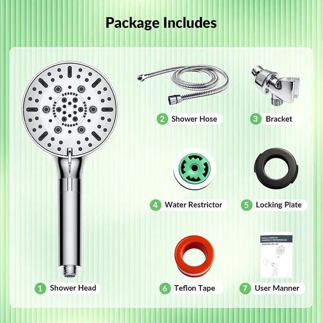 Alt view image 7 of 7 - Shower Head, High Pressure Filtered Shower Head with Handheld, Silver | 7 Modes Water Softer Rain Fall