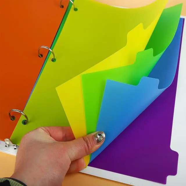 Alt view image 6 of 6 - 3 Set 5 Tab Binder Dividers, Plastic Binders Dividers with Tabs Colorful Big Tab Fit Standard 8.5 X 11 Sheets, Dividers for 3 Ring Binder