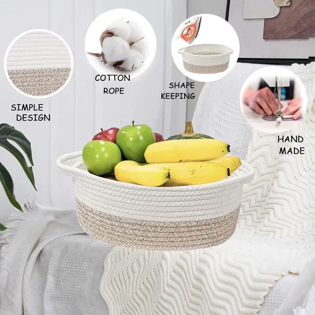 Alt view image 7 of 7 - COMFY-HOMI Oval Rope Basket with Handles for Shelves,Toys,Book, Cloth Storage Baskets for Organizing Toy Decorative Organizer for Living Room, Bathroom