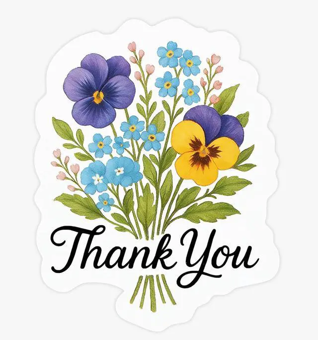 Main image of Flower Thank You Stickers for Packaging, 200 Pcs Floral Envelope Seal Stickers, Thank You Labels for Small Business, Party Favors & Scrapbooking