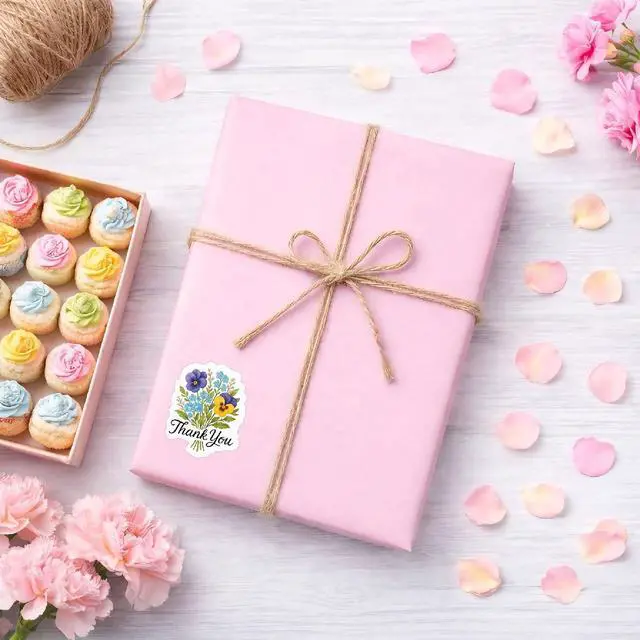 Alt view image 5 of 7 - Flower Thank You Stickers for Packaging, 200 Pcs Floral Envelope Seal Stickers, Thank You Labels for Small Business, Party Favors & Scrapbooking