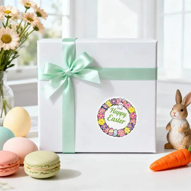 Alt view image 4 of 7 - Anwyll Easter Gift Stickers - Happy Easter Sticker 60Pcs 2Inch Easters Egg Bunny Rabbit Sticker Self Adhesive Easters Envelope Seals Labels Stickers for Basket Card Goodie Treat Bag Party Decoration