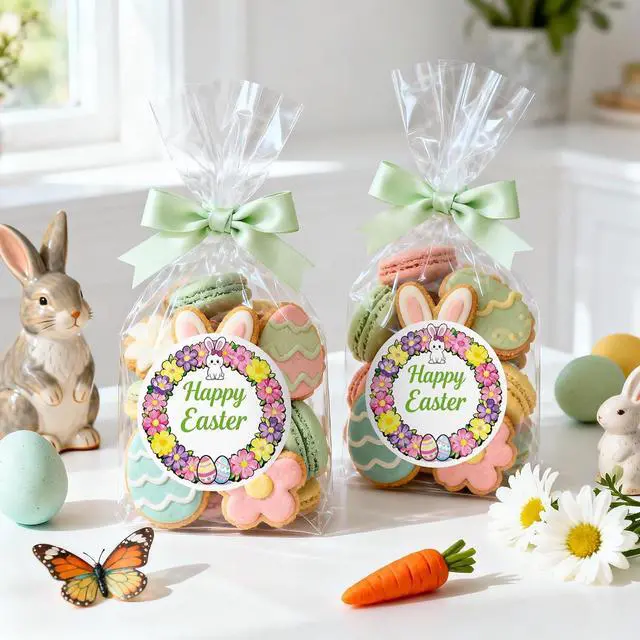 Alt view image 7 of 7 - Anwyll Easter Gift Stickers - Happy Easter Sticker 60Pcs 2Inch Easters Egg Bunny Rabbit Sticker Self Adhesive Easters Envelope Seals Labels Stickers for Basket Card Goodie Treat Bag Party Decoration