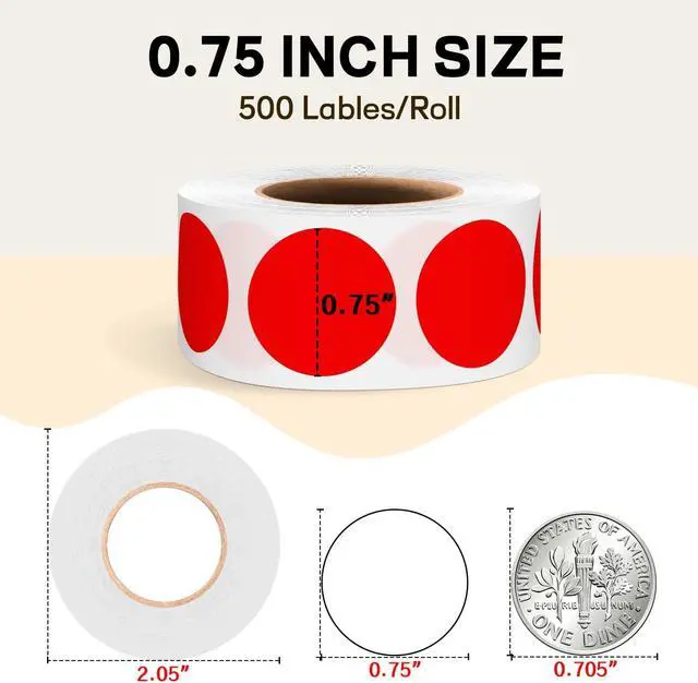 Alt view image 2 of 7 - PARLAIM Red Dot Sticker 3/4 inch 500Pcs Round Color Coding Circle Label | 1.9cm Permanent Adhesive Circle Dots Stickers Perfect For Coding, Sealing Products and Envelopes, For Teachers Schools Use