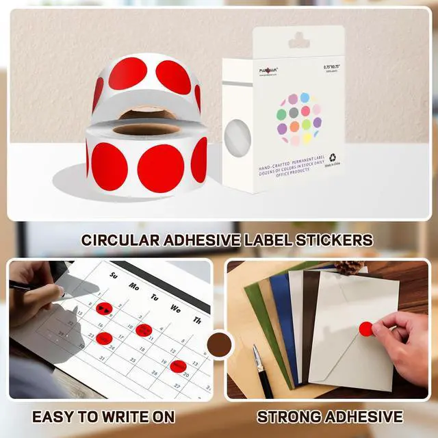 Alt view image 3 of 7 - PARLAIM Red Dot Sticker 3/4 inch 500Pcs Round Color Coding Circle Label | 1.9cm Permanent Adhesive Circle Dots Stickers Perfect For Coding, Sealing Products and Envelopes, For Teachers Schools Use