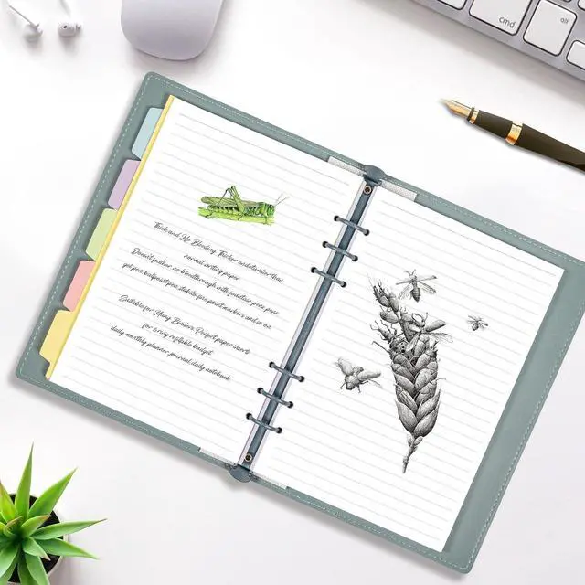 Alt view image 4 of 6 - A6 Refill Paper, 6 Ring Lined Paper with Binder Dividers, 240 Pages, White | A6 Binder Inserts for Budget Planner Journals Notebook, Planner Inserts for A6 6 Ring Binder, Loose Leaf Paper