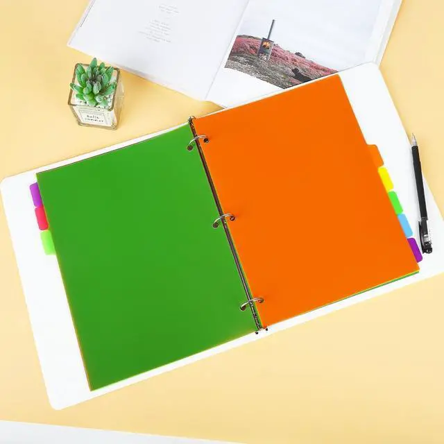 Alt view image 4 of 6 - 3 Set 5 Tab Binder Dividers, Plastic Binders Dividers with Tabs Colorful Big Tab Fit Standard 8.5 X 11 Sheets, Dividers for 3 Ring Binder