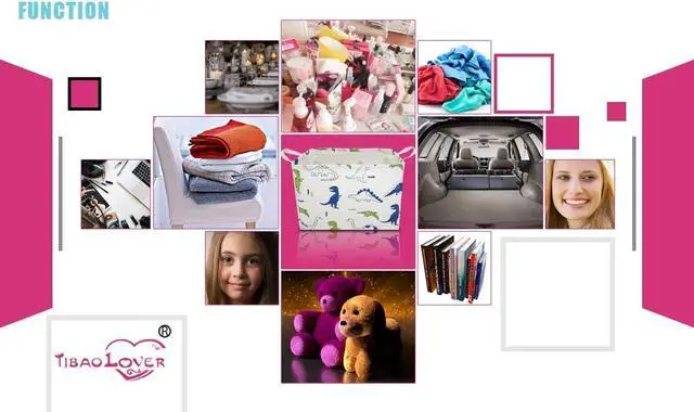 Alt view image 5 of 7 - Rectangular Kids Storage Basket Gift Basket Baby Storage Basket Cute Kids Toy Storage Bin Organizer Shelf Book Basket Room Decor(Polychrome Dinosaurs)