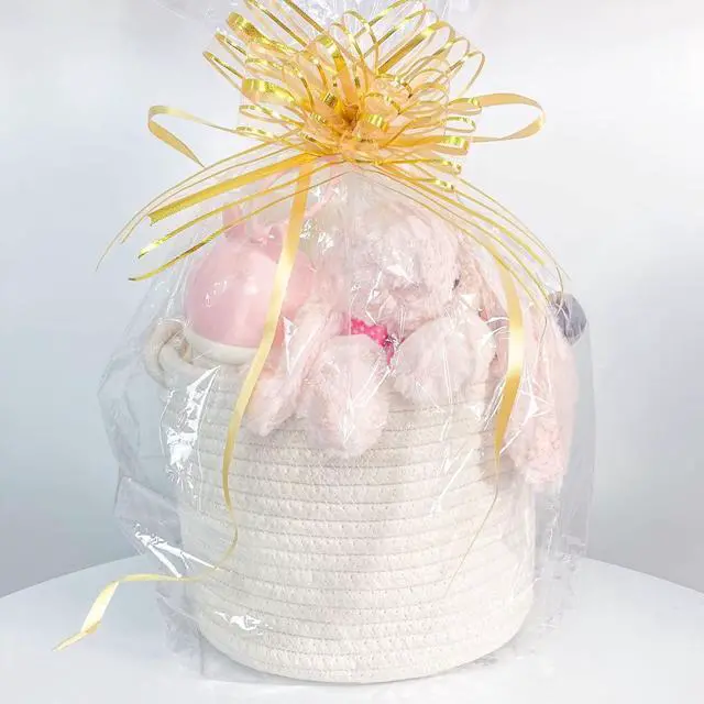 Alt view image 3 of 7 - ABenkle Small Woven Basket, Cotton Rope Shelf Storage Basket, Small Round Easter Basket, Cute Basket, Decorative Round Bin for Nursery Bedroom Bathroom, 9.4" x 9.4"x 7.1" Empty Gift Basket