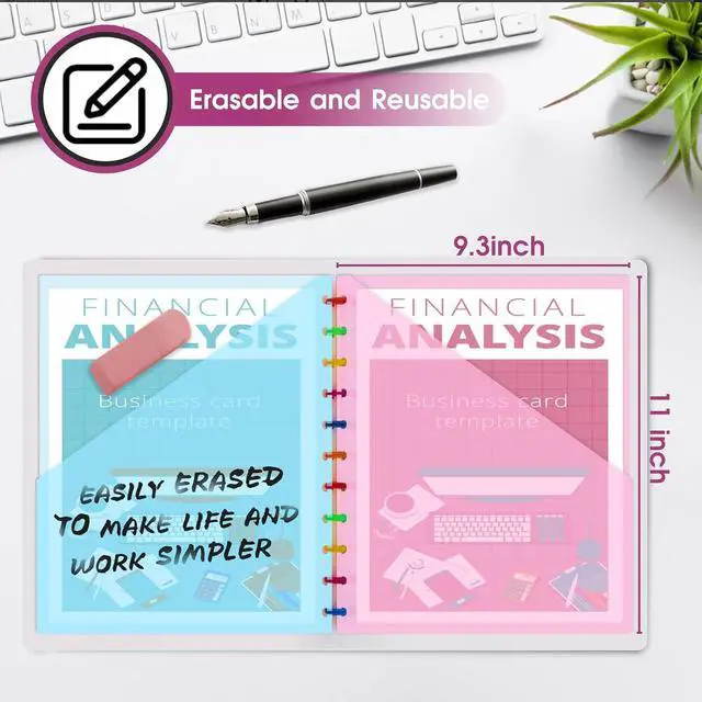 Alt view image 4 of 7 - Discbound Dividers 8.5 x 11 Letter Size Plastic Dis Planner 2 Pocket-8 PCS | 11 disc folder pocket , Patel color Fit 8.5" x 11" Paper Notebook with Pockets 11 Disc Folder for Office Home School (8)