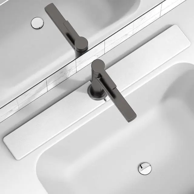 Main image of Premium Stone Faucet Mat for Kitchen Sink, 30" x 4" White | Quick Drying & Water Absorbent, Sink Splash Guard Tray for Prevents Moisture Buildup