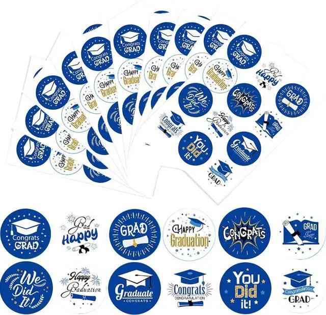 Main image of 120Pcs 2026 Graduation Stickers Class of Stickers Graduation 1.5" Gift Tags for Envelopes Candy Decorations for Envelope Seal Cards Boxes(Blue)
