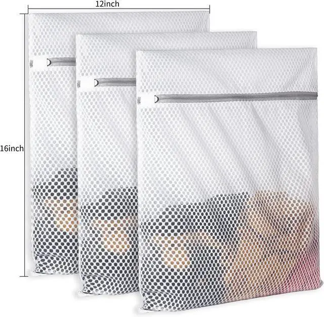 Alt view image 2 of 7 - SUERIV 3Pcs Durable Honeycomb Mesh Laundry Bags for Delicates 125gsm Net Fabric Durable and Reusable Delicate Wash Bag,Organization Bag for Lingerie,Sock,12 x 16 Inches(3 Medium)