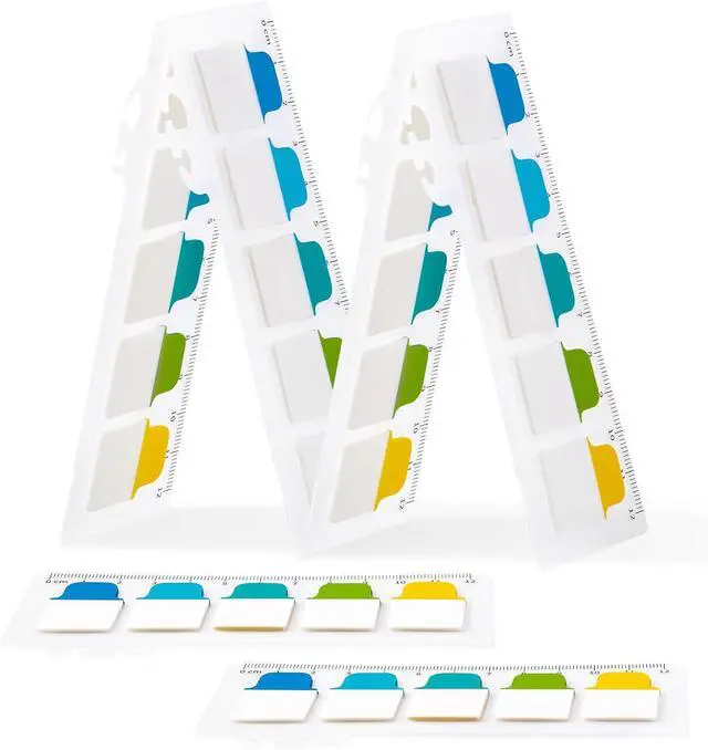 Main image of Golcellia 6 Pcs Sticky Tabs - 600 Sheets 5 - Color Notebook Index Tabs - Sticky Flags, Page Tabs - Durable Divider & Binder Tabs for Books & Bibles