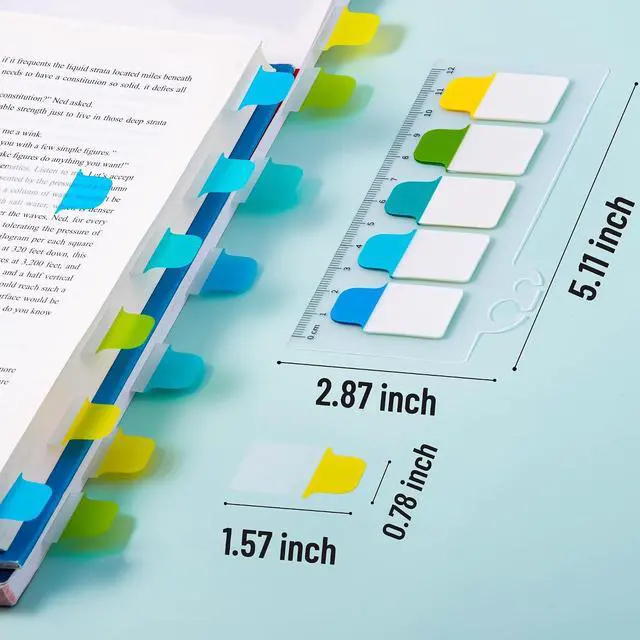 Alt view image 2 of 7 - Golcellia 6 Pcs Sticky Tabs - 600 Sheets 5 - Color Notebook Index Tabs - Sticky Flags, Page Tabs - Durable Divider & Binder Tabs for Books & Bibles