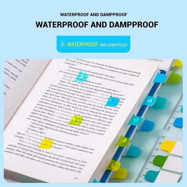 Alt view image 5 of 7 - Golcellia 6 Pcs Sticky Tabs - 600 Sheets 5 - Color Notebook Index Tabs - Sticky Flags, Page Tabs - Durable Divider & Binder Tabs for Books & Bibles